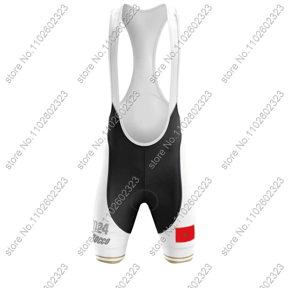 Morocco National Team 2024 Cycling Jersey Set Summer Cycling Clothing Road Bike Shirts Suit Bicycle bib Shorts MTB Maillot