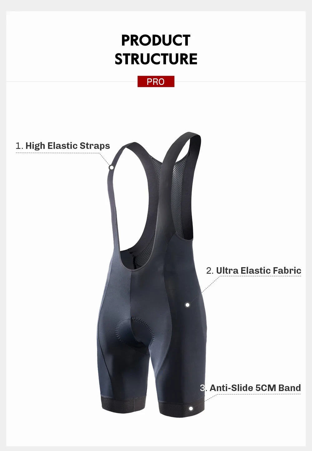 RION Cycling Bib Shorts Men MTB Bibs Road Bike Tights Padded Bicycle Wear Pro Biker Clothing  Medium Distance Reflective Summer