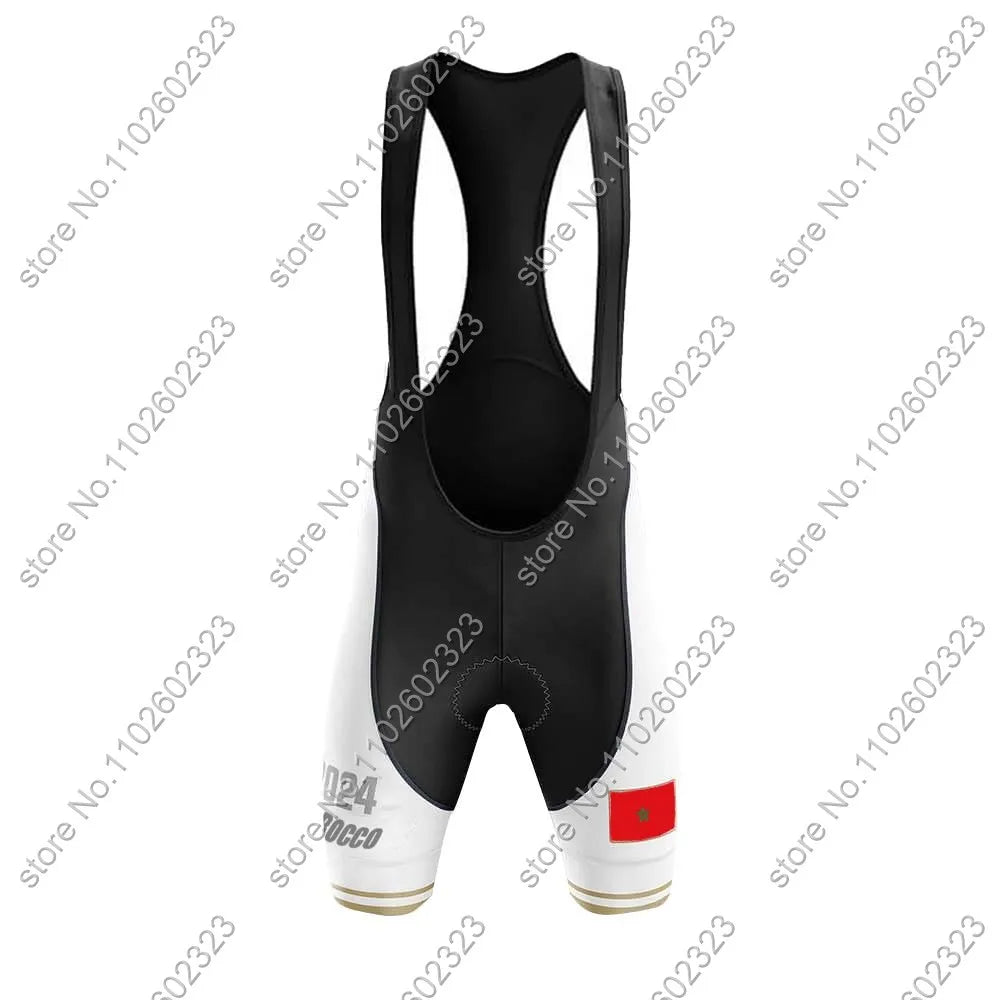 Morocco National Team 2024 Cycling Jersey Set Summer Cycling Clothing Road Bike Shirts Suit Bicycle bib Shorts MTB Maillot