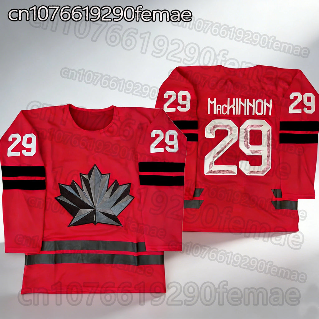 2026 New Canada Hockey Jersey Nathan MacKinnon Style #29 Long Sleeve T-Shirt Men’s Fan Gear Casual Sports Tactical Top Gift