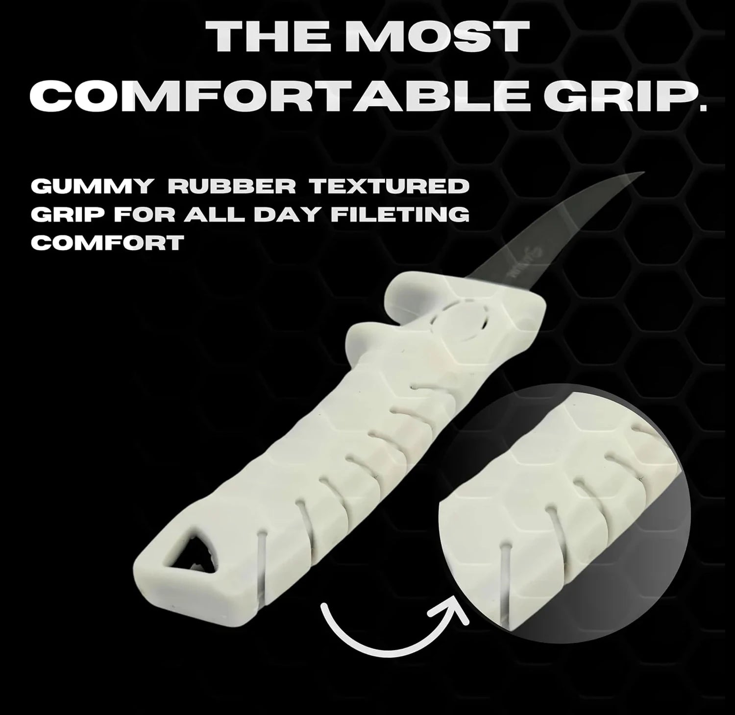 Wholesales in Stock  Handle Stainless Steel Fishing Knife Fishing Outdoor White Non-Slip Coating Fishing Fillet Knife