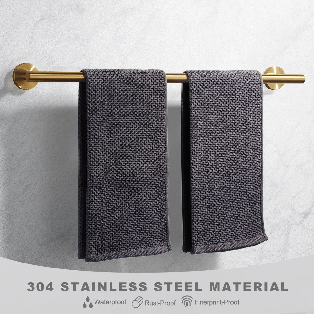 Elegant Lever Design Bathroom Accessories Single Towel Bar Robe Hooks Gold Stainless Steel 304 Bath Hardware Set