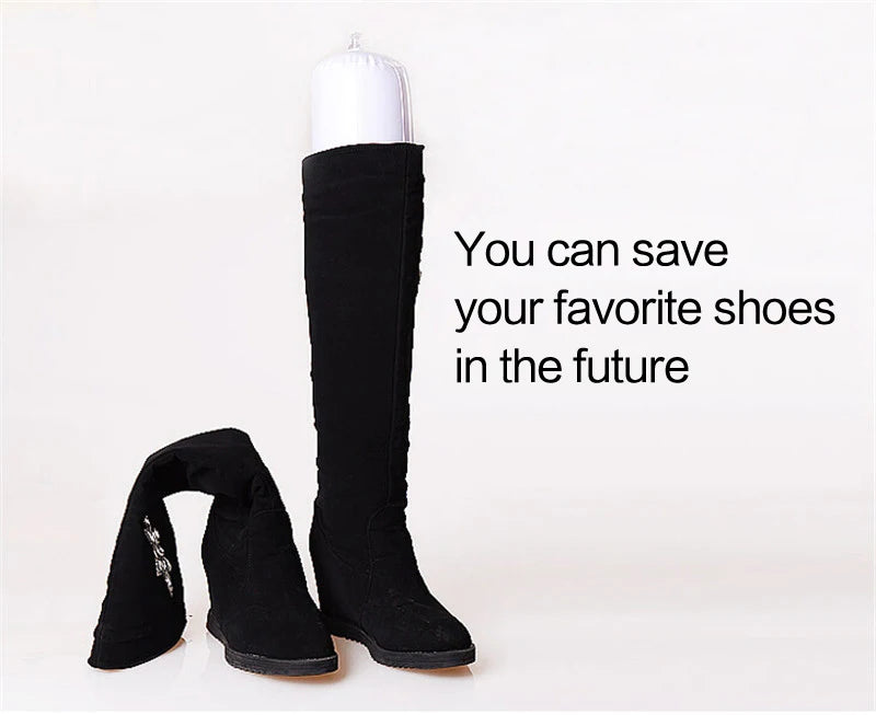 2Pcs Useful Plastic Shoe Hanger 50cm 32cm Inflatable Women Long Boots Shoes Stand Holder Stretcher Support Shaper Shoe Trees