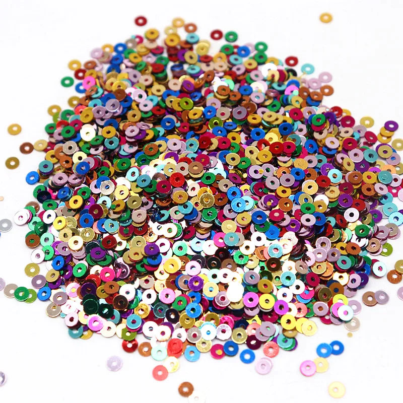 20g Round Flat Loose Sequins for Hand-Sewn Wedding Dresses Dresses Shoes and Hats DIY Accessories Decoration PVC Beads 3-6mm