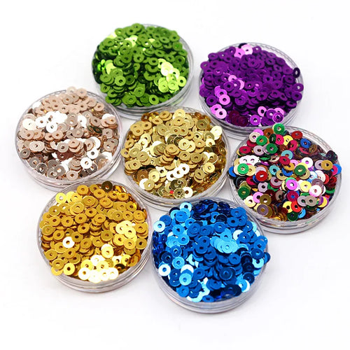 20g Round Flat Loose Sequins for Hand-Sewn Wedding Dresses Dresses Shoes and Hats DIY Accessories Decoration PVC Beads 3-6mm