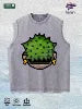 Cartoon Plant Graphic Washed Vest US Warehouse 3 Colors Cotton Tank