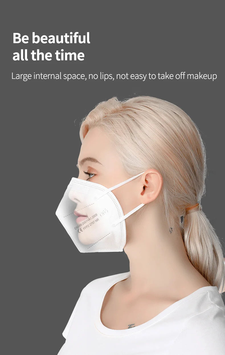 10-200pcs ffp2mask Black kn95 mascarillas negra Adults 5 Layers fpp2 approved kn95 CE Respirator Face Mask ffp2reutilizable ffp3