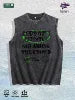 GODS GIFT PRESENT  Graphic Washed Vest US Warehouse 3 Colors Cotton Tank