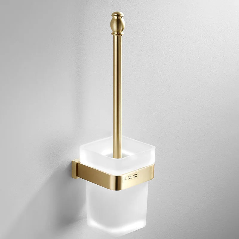 Bathroom Accessories Bathroom Shelf Towel Rack Paper holder Toilet Brush Holder Towel Ranger Brushed Gold Brass Bath Hardware