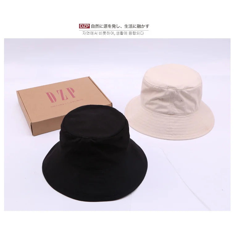 High Quality Soft Cotton Large Fishing Sun Cap Women Beach Bucket Hat Dad Wide Brim Boonie Cap Big Head Men Oversize Panama Hats