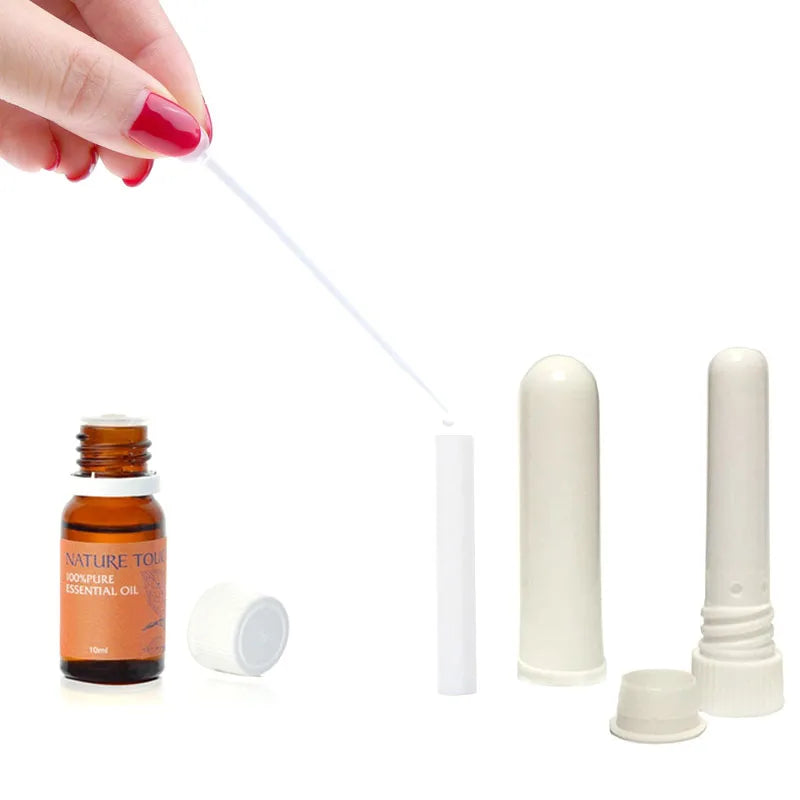 100PCS Blank Nasal Inhaler Empty Aromatherapy Oil Nasal Inhaler Tubes Sticks,Empty Inhaler Stick for Essential Oils