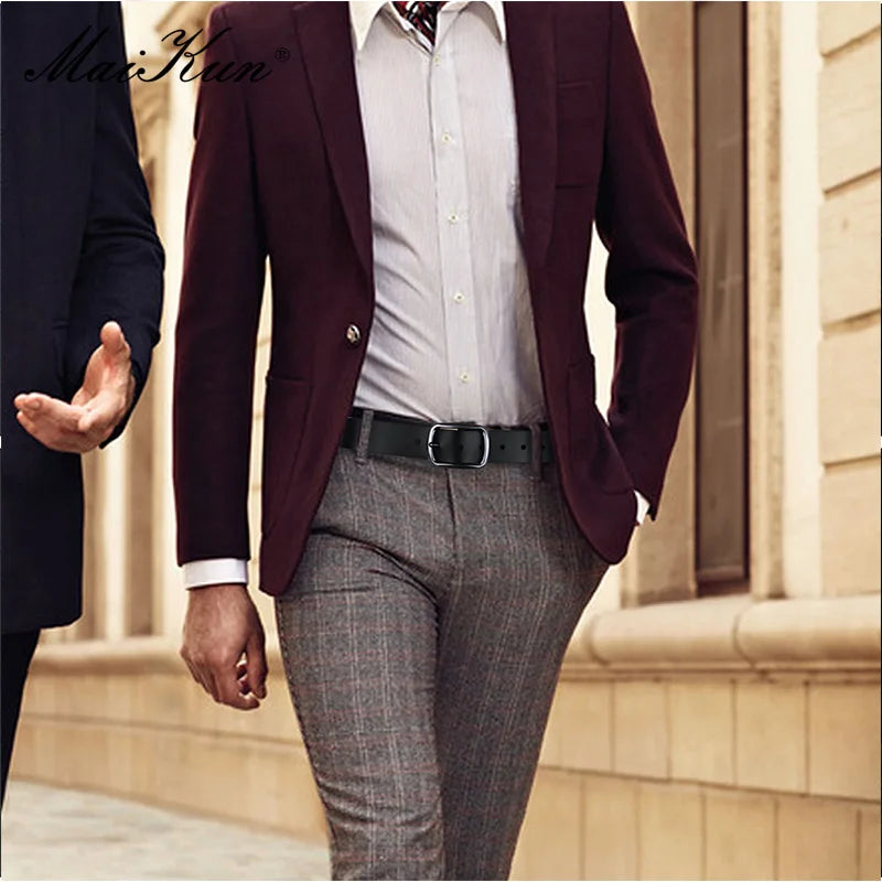 Maikun Men's Business Casual Large Size Belt Fashionable Genuine Leather Belts Popular Father's Day Gift