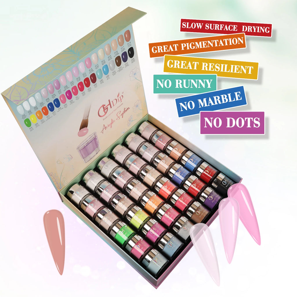 36 Basic Colors 1.5oz Nail Dipping Acrylic Powder Kit in Stock