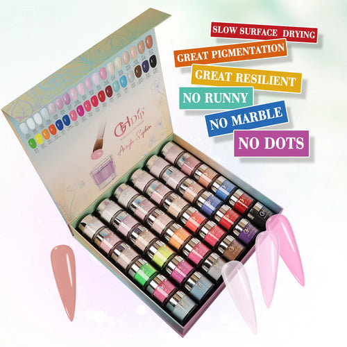 36 Basic Colors 1.5oz Nail Dipping Acrylic Powder Kit in Stock