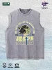 Biblical Jesus Saves" Sheep Graphic Washed Vest US Warehouse 3 Colors Cotton Tank