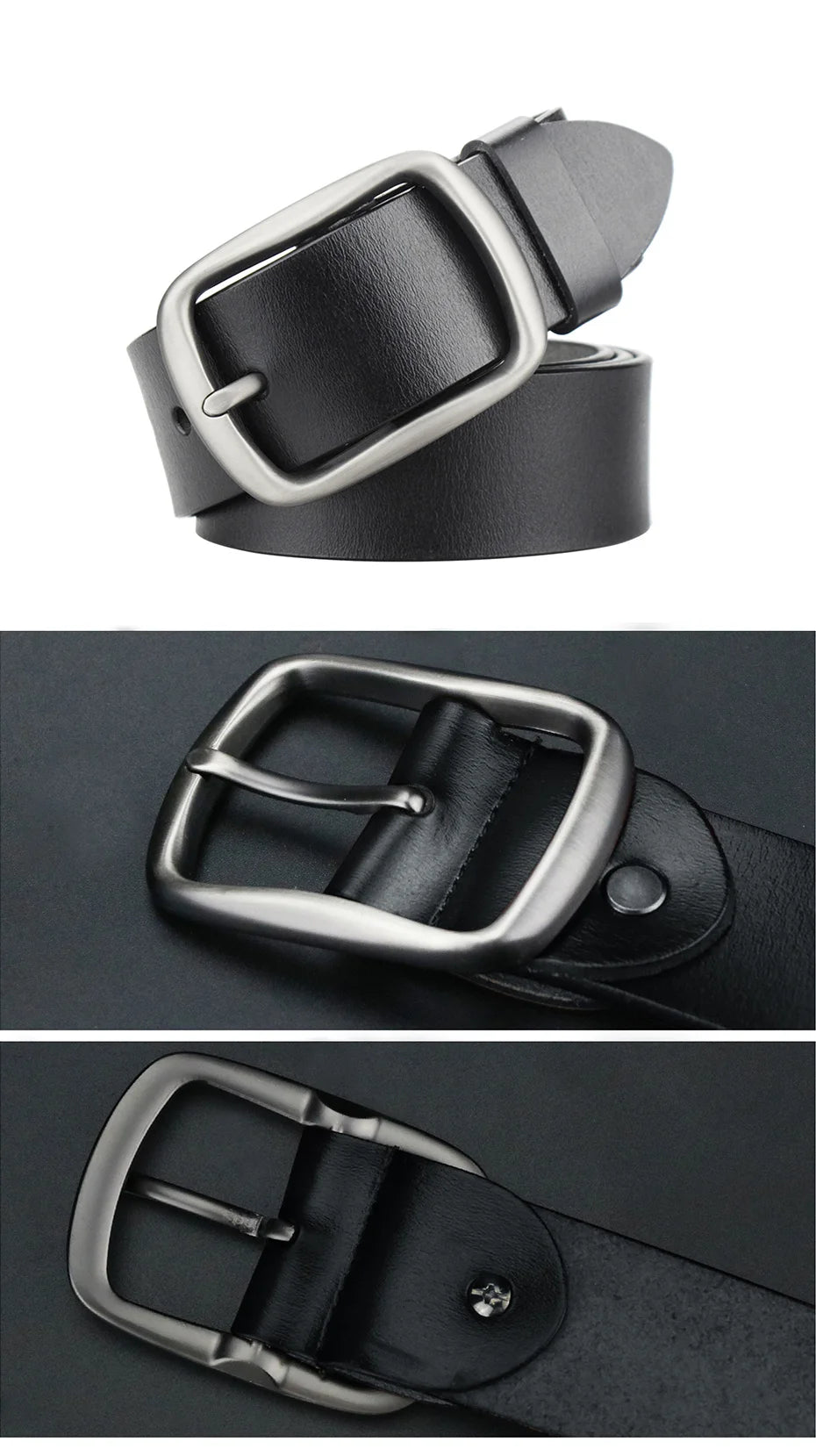 Maikun Men's Business Casual Large Size Belt Fashionable Genuine Leather Belts Popular Father's Day Gift