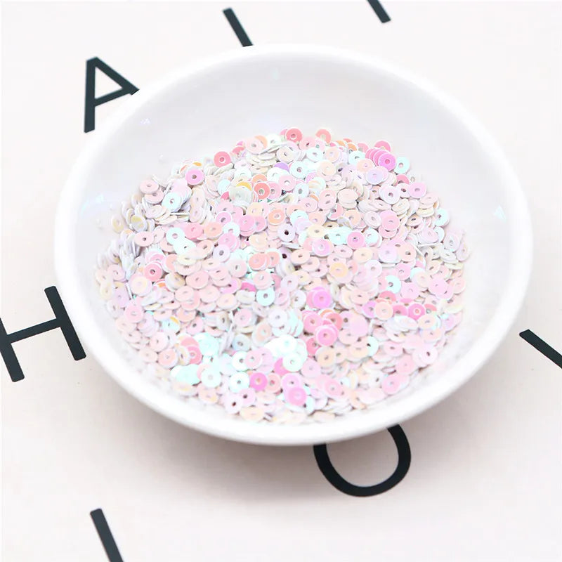20g Round Flat Loose Sequins for Hand-Sewn Wedding Dresses Dresses Shoes and Hats DIY Accessories Decoration PVC Beads 3-6mm