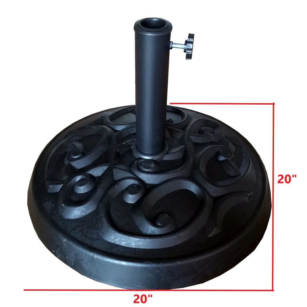 8.8 Feet Outdoor Aluminum Patio Umbrella Market Umbrella With 33 Pounds Round Resin Umbrella Base in Yellow