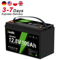 EU Warehouse Wholesale LiFePo4 Battery 12V 50AH 100Ah 200Ah 400Ah Bluetooth IP65 Waterproof Heating Balance Solar Battery