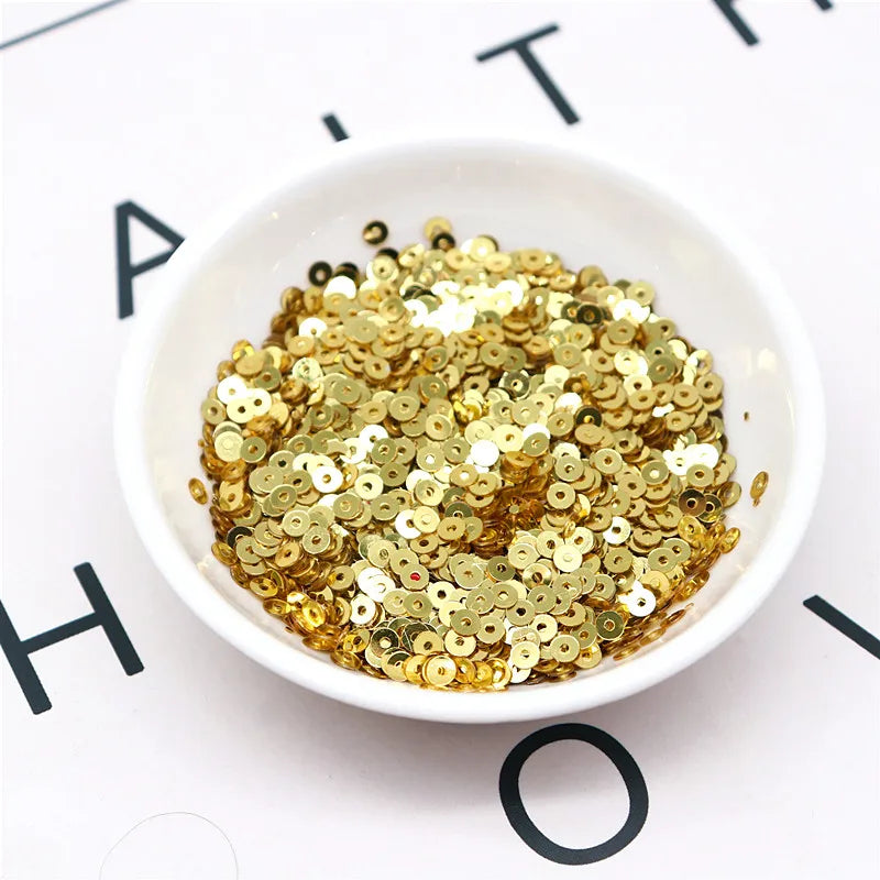 20g Round Flat Loose Sequins for Hand-Sewn Wedding Dresses Dresses Shoes and Hats DIY Accessories Decoration PVC Beads 3-6mm
