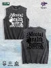Mental Health Matters Graphic Washed Vest US Warehouse 3 Colors Cotton Tank