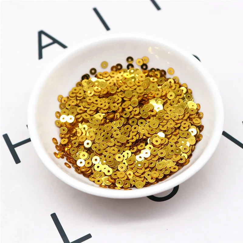 20g Round Flat Loose Sequins for Hand-Sewn Wedding Dresses Dresses Shoes and Hats DIY Accessories Decoration PVC Beads 3-6mm