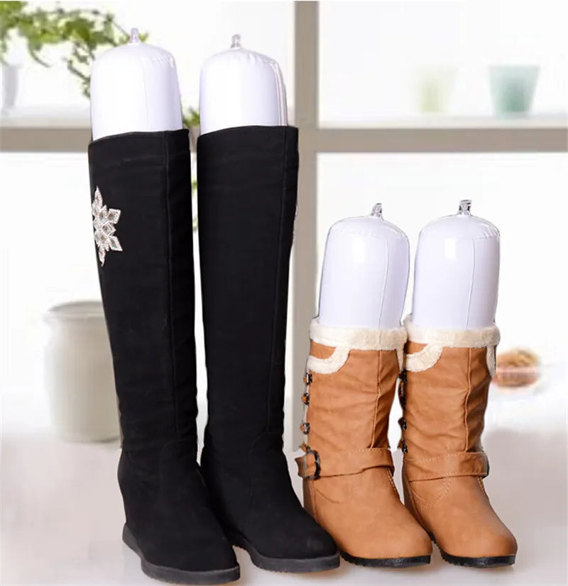 2Pcs Useful Plastic Shoe Hanger 50cm 32cm Inflatable Women Long Boots Shoes Stand Holder Stretcher Support Shaper Shoe Trees