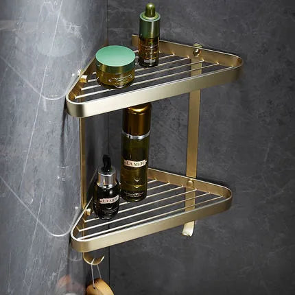 Bathroom Accessories Bathroom Shelf Towel Rack Paper holder Toilet Brush Holder Towel Ranger Brushed Gold Brass Bath Hardware