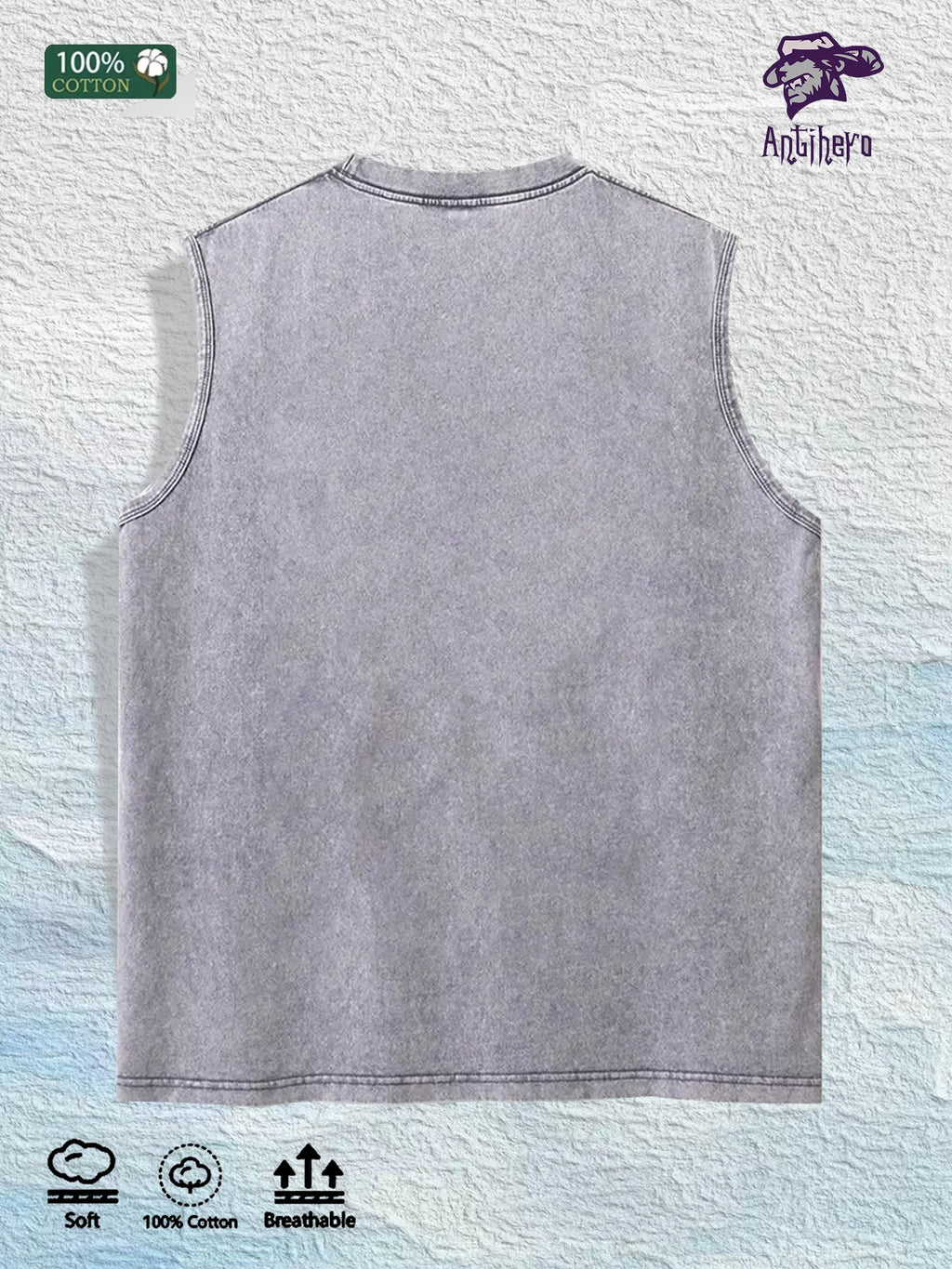 Medusa Graphic Washed Vest US Warehouse 3 Colors Cotton Tank