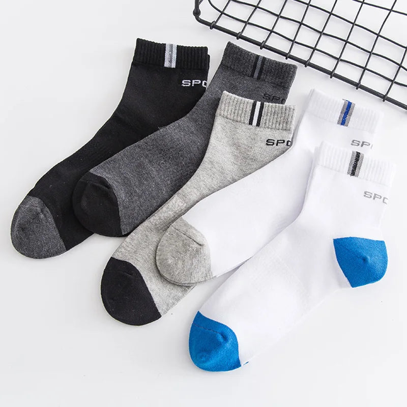 10pcs=5 Pairs Comfort Cotton Men's Socks High Quality Sport Breathable Summer Autumn Socks Long Sock For Mens Calcetines Sokken
