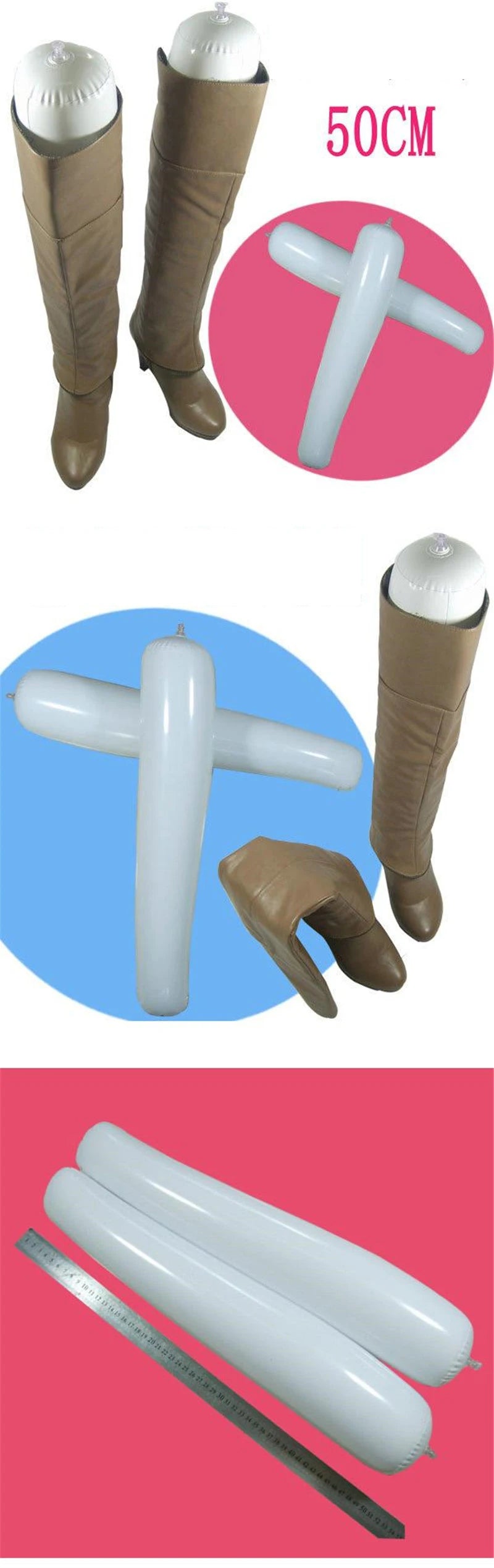 2Pcs Useful Plastic Shoe Hanger 50cm 32cm Inflatable Women Long Boots Shoes Stand Holder Stretcher Support Shaper Shoe Trees