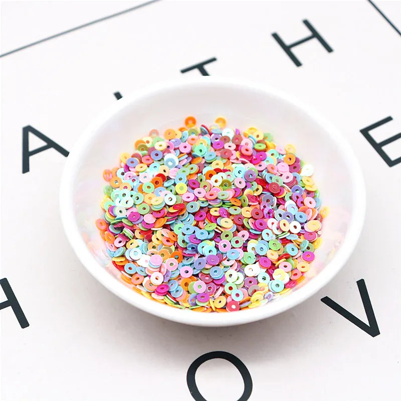 20g Round Flat Loose Sequins for Hand-Sewn Wedding Dresses Dresses Shoes and Hats DIY Accessories Decoration PVC Beads 3-6mm