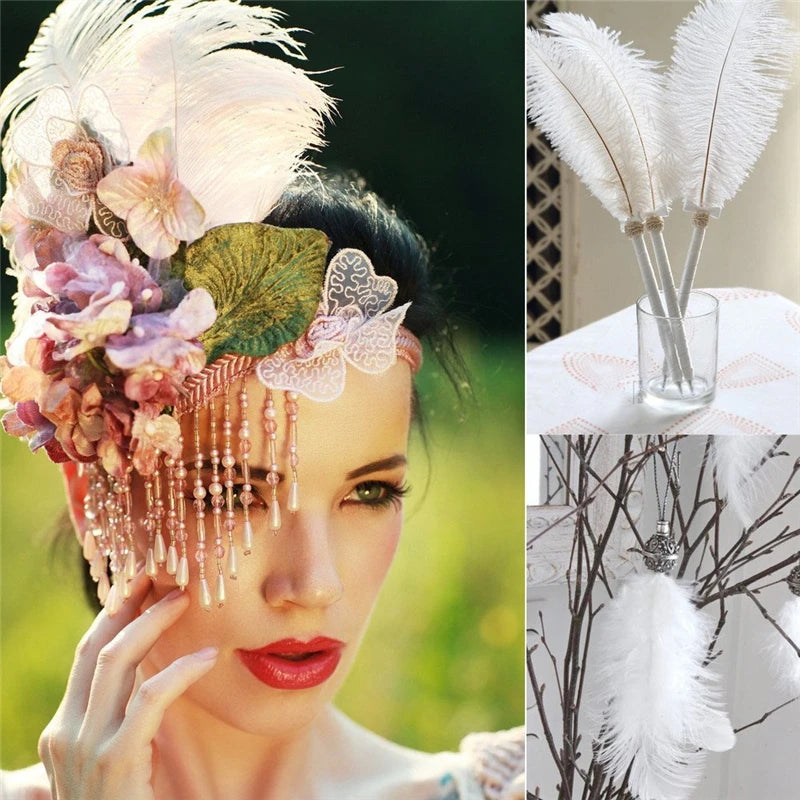 50pcs/lot Elegant Ostrich Feather 35-40cm 14-16inch Feathers for Crafts Wedding Party Supplies Carnival Dancer Decoration Plumes