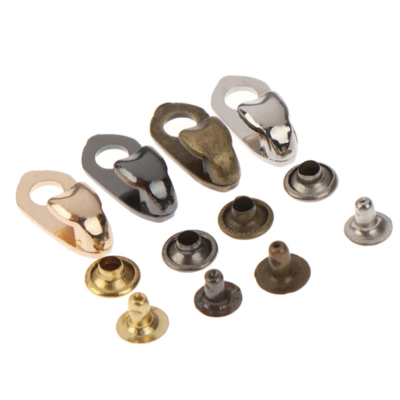 10Sets Outdoor Speed Shoe Lace Hooks Lace Fittings Buckles With Rivets For Mountaineering Boots Climb Hiking Shoes Work