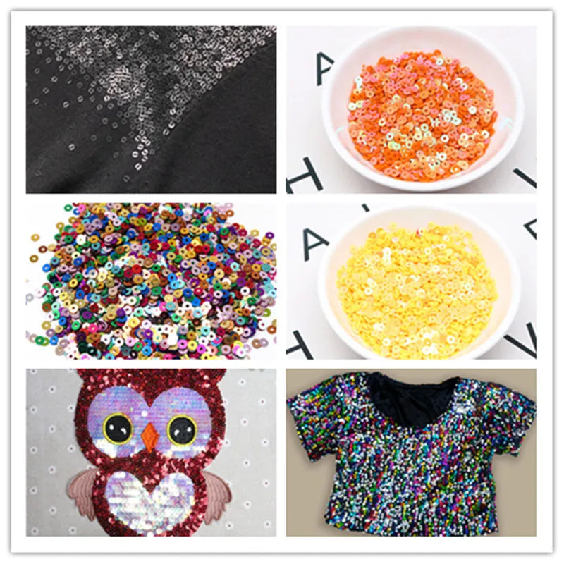 20g Round Flat Loose Sequins for Hand-Sewn Wedding Dresses Dresses Shoes and Hats DIY Accessories Decoration PVC Beads 3-6mm