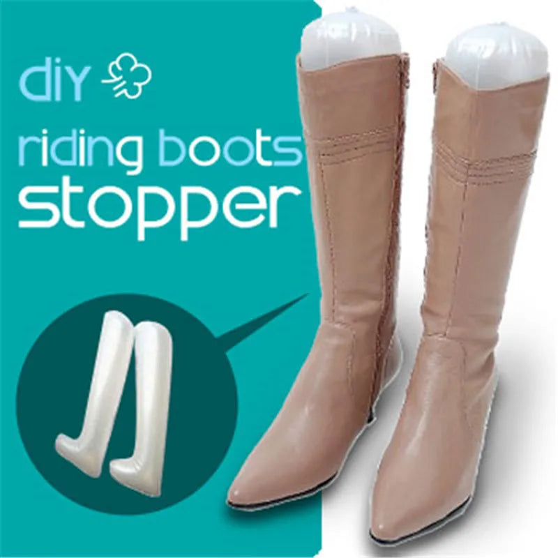 2Pcs Useful Plastic Shoe Hanger 50cm 32cm Inflatable Women Long Boots Shoes Stand Holder Stretcher Support Shaper Shoe Trees