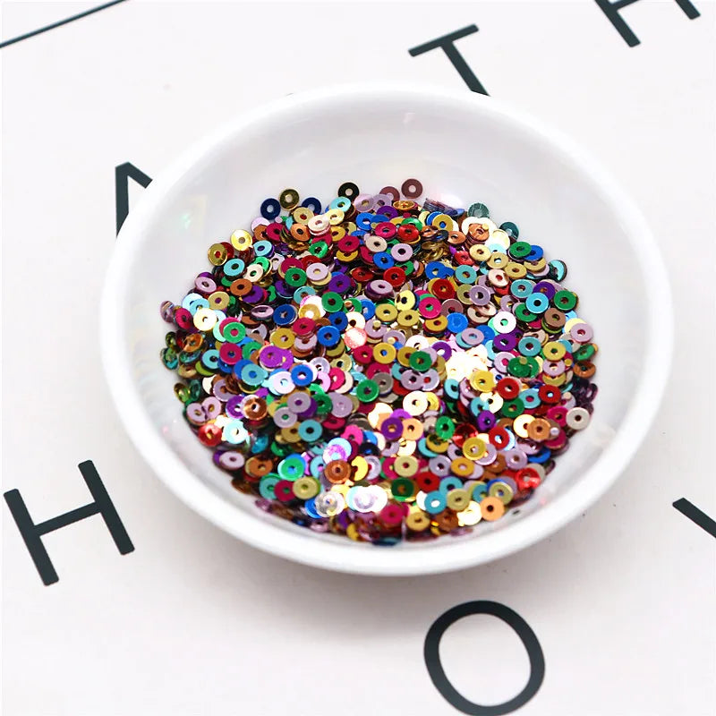 20g Round Flat Loose Sequins for Hand-Sewn Wedding Dresses Dresses Shoes and Hats DIY Accessories Decoration PVC Beads 3-6mm