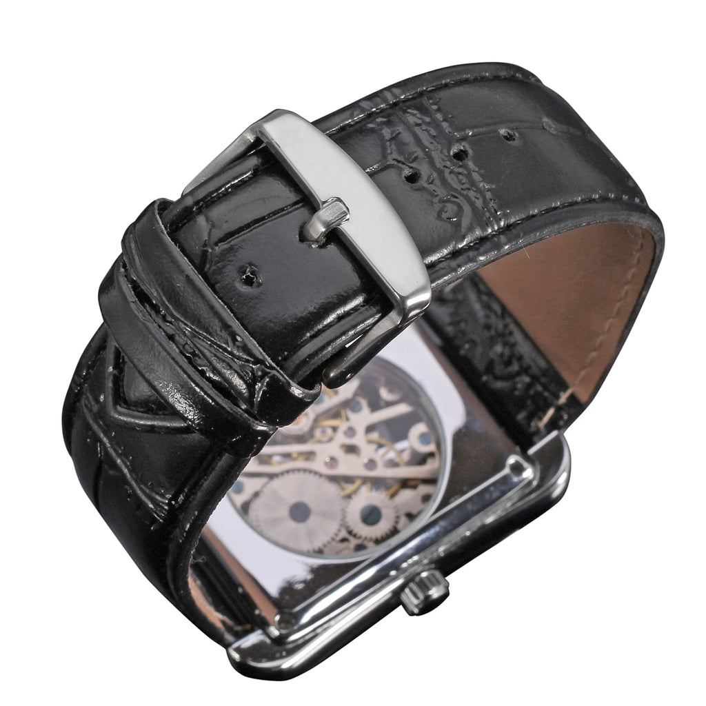 T-WINNER Watch Rectangular mechanical Watch Men's Watch Gold Belt Wrist Watch Hollow hand Mechanical watch