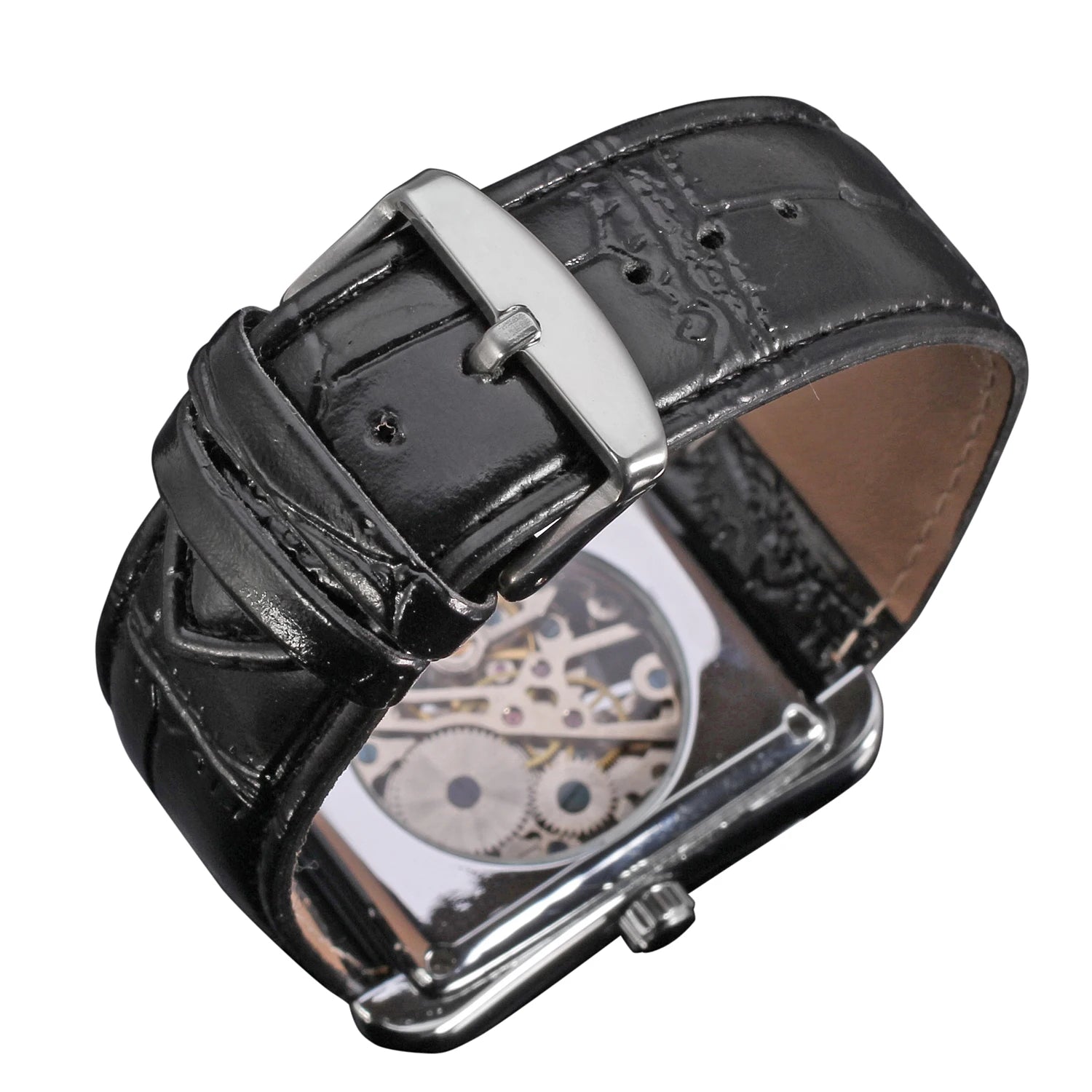 T-WINNER Watch Rectangular mechanical Watch Men's Watch Gold Belt Wrist Watch Hollow hand Mechanical watch