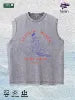 Unique Celebrity - Inspired Graphic Washed Vest US Warehouse 3 Colors Cotton Tank