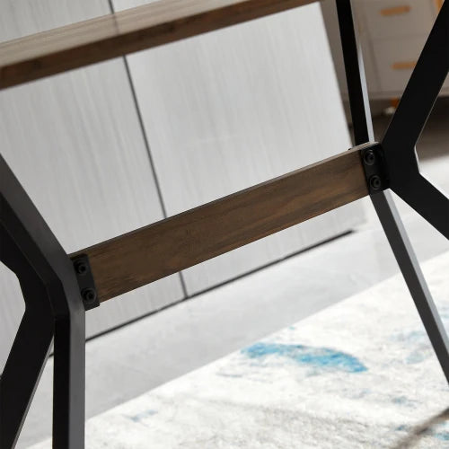 Wood Simple Dining Table with Metal Leg , Eco-friendly Dining Table Set for  Home Kitchecn