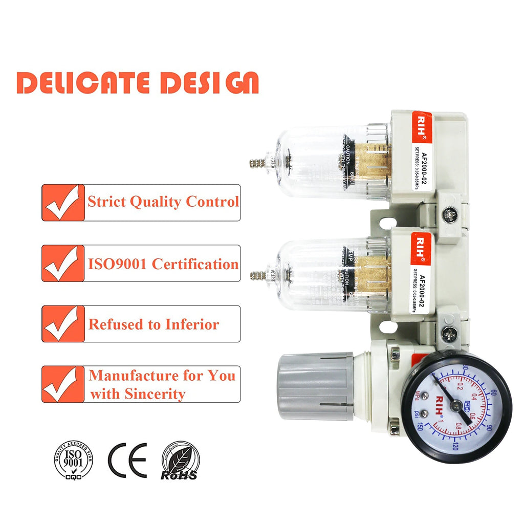High Quality Aluminum Water Separator Air Filter Combination AC2110-02 G1/4 Air Source Treatment Unit
