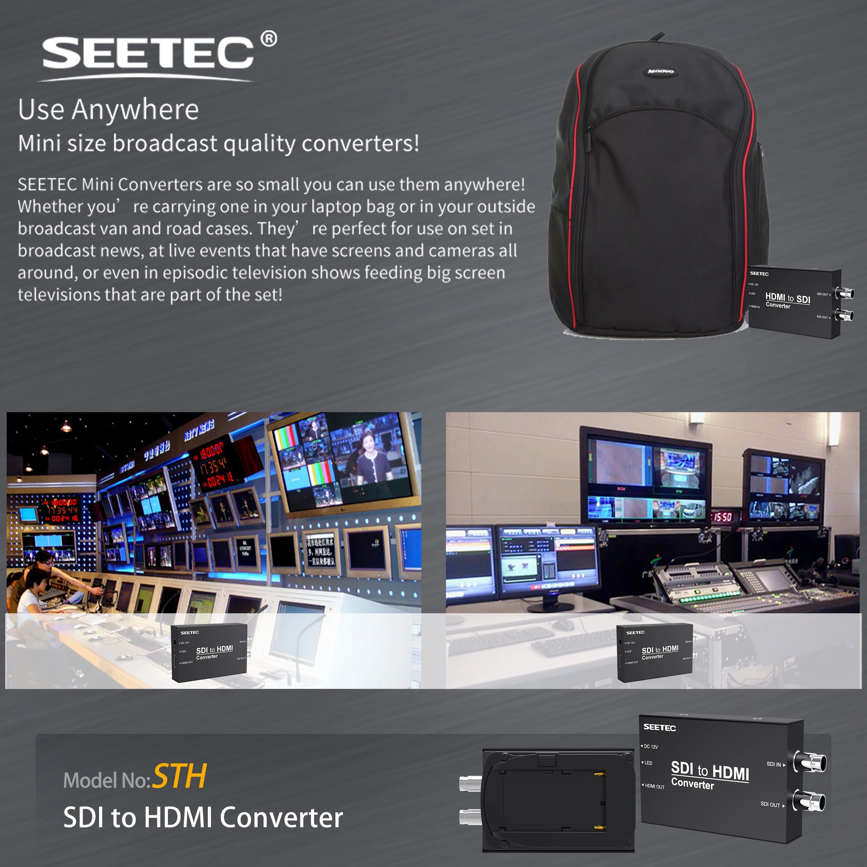 SEETEC STH Pro SDI to HDMI Converter 1080P60, SMPTE 259M/292M/424M Compliant, Factory Direct Custom Logo/Packaging