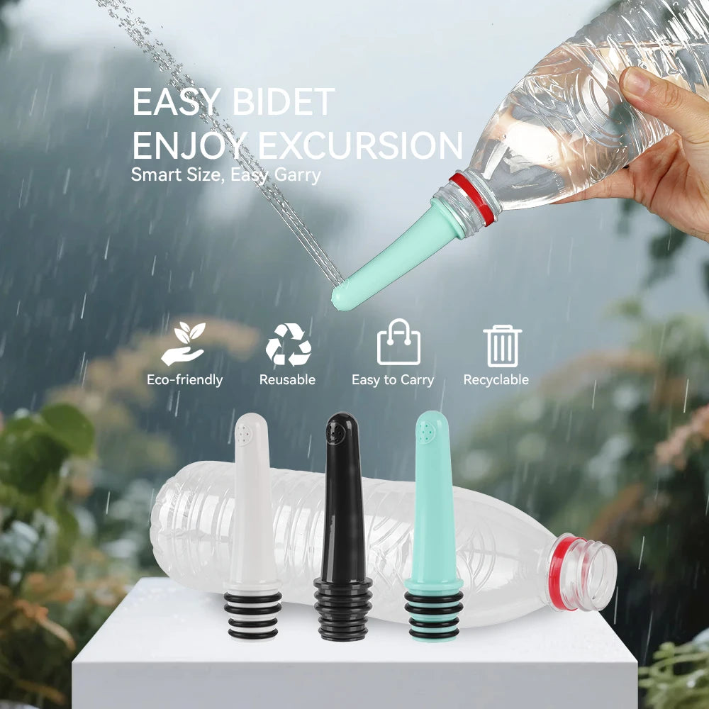 3pcs Pack Portable Foldable ABS Douche Bidet Sprayer Ultralight Travel Toilet for Hiking Camping Compatible Every Bottle Shattaf