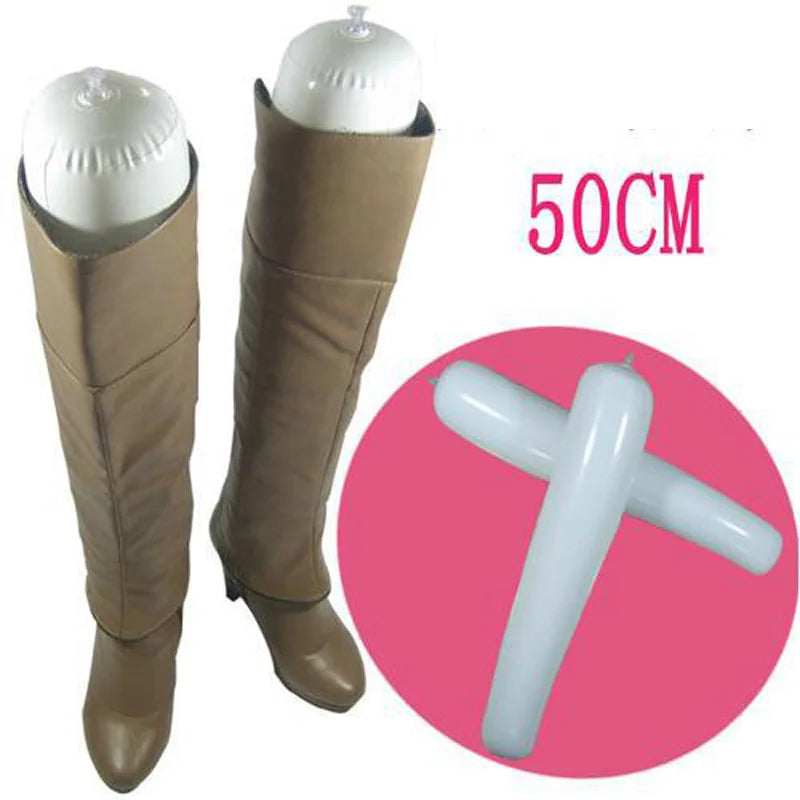 2Pcs Useful Plastic Shoe Hanger 50cm 32cm Inflatable Women Long Boots Shoes Stand Holder Stretcher Support Shaper Shoe Trees
