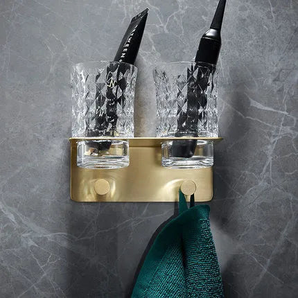 Bathroom Accessories Bathroom Shelf Towel Rack Paper holder Toilet Brush Holder Towel Ranger Brushed Gold Brass Bath Hardware