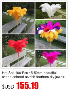 50pcs/lot Elegant Ostrich Feather 35-40cm 14-16inch Feathers for Crafts Wedding Party Supplies Carnival Dancer Decoration Plumes