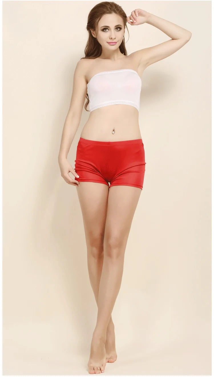 Summer Women's Double-sided Knitting Anti Exposed Silk Safety Short Pants 100% Real Silk Lace Top Safety Trousers