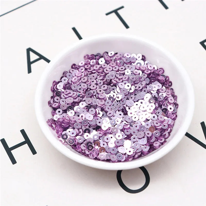20g Round Flat Loose Sequins for Hand-Sewn Wedding Dresses Dresses Shoes and Hats DIY Accessories Decoration PVC Beads 3-6mm