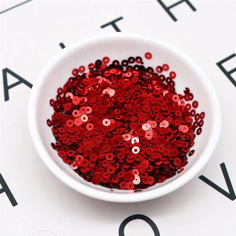 20g Round Flat Loose Sequins for Hand-Sewn Wedding Dresses Dresses Shoes and Hats DIY Accessories Decoration PVC Beads 3-6mm